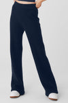 Pantalon gaufré taille haute en cachemire ALO