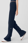 Pantalon gaufré taille haute en cachemire ALO