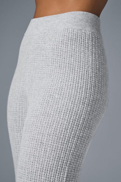 Pantalon gaufré taille haute en cachemire ALO