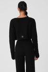 Haut Court Manches Longues En Cachemire Plush Waffle ALO